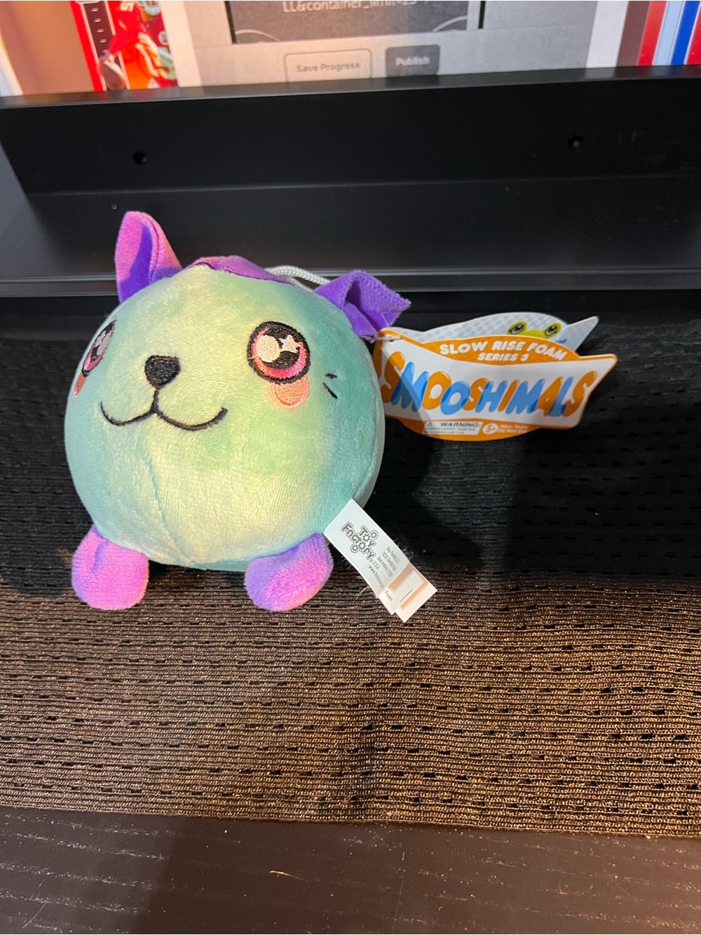 Smooshimals Plush Slow-Rise Foam Pet Toy - Green & Purple